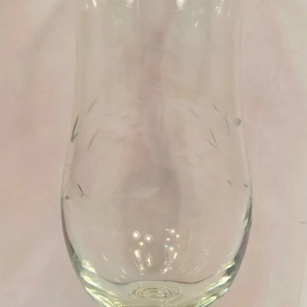 4 VINTAGE PRINCESS HOUSE HURRICANE GLASSES IN HERITAGE PATTERN LIKE NEW